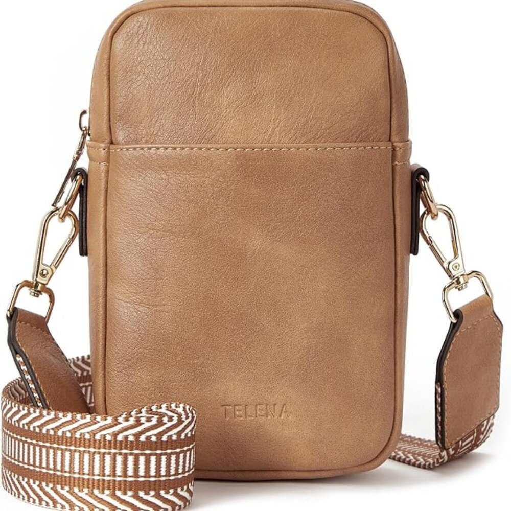 NWT! Telena Faux Leather Shoulder Bag w/Gold-Tone Hardware & Detachable Strap